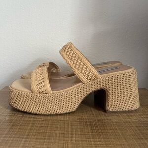 Steve Madden Rainee Platform Sandals Tan Size 8